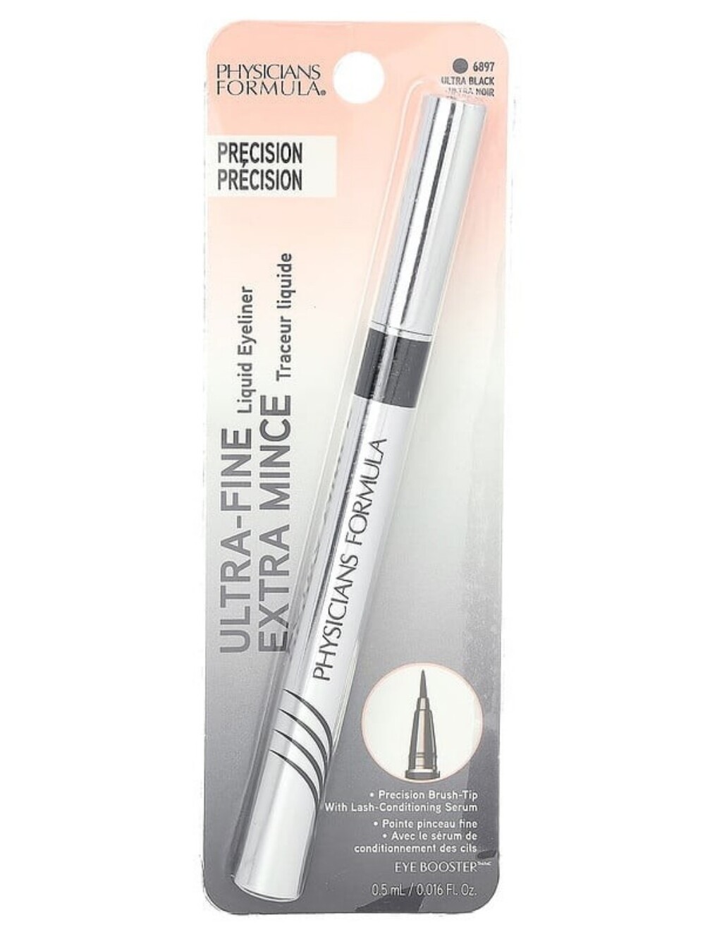 Physicians Formula, Eye Booster, Ultra Fine Liquid Eyeliner, 6897 Ultra Black